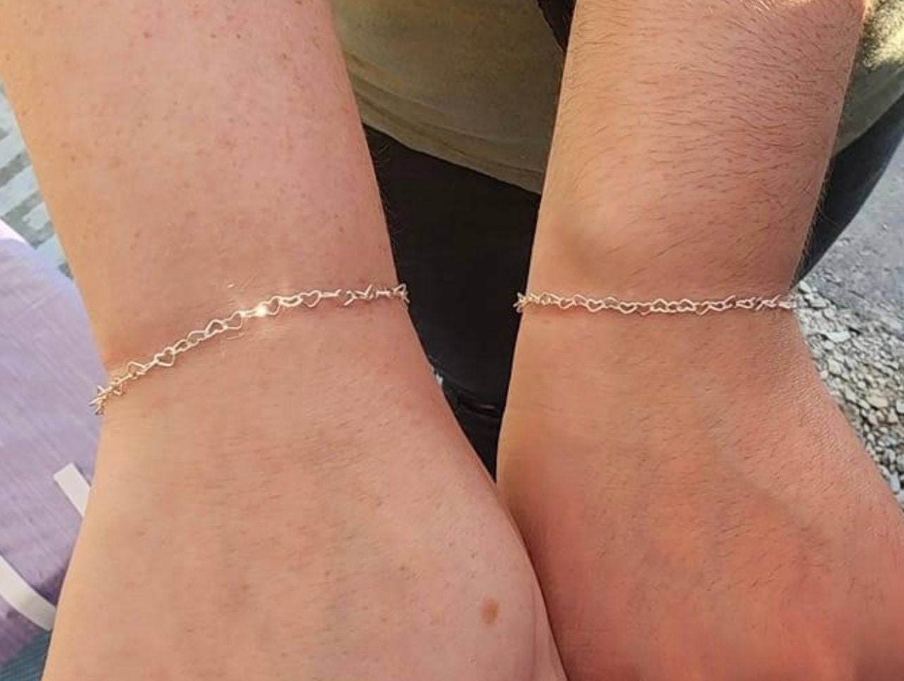 Heart Link Chain 3x4mm & 1.5mm 14K Gold Filled Rose Gold Sterling Silver USA Made