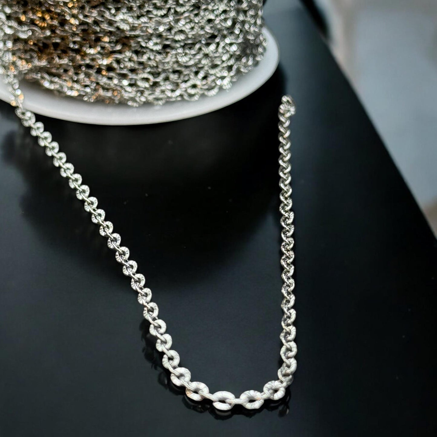 2.5mm Sunburst Chain β’ 14K Gold Filled & Silver β’ Non Tarnish β’ Stainless Core β’ USA Made β’ Permanent Jewelry Chain β’ Bulk by the Foot