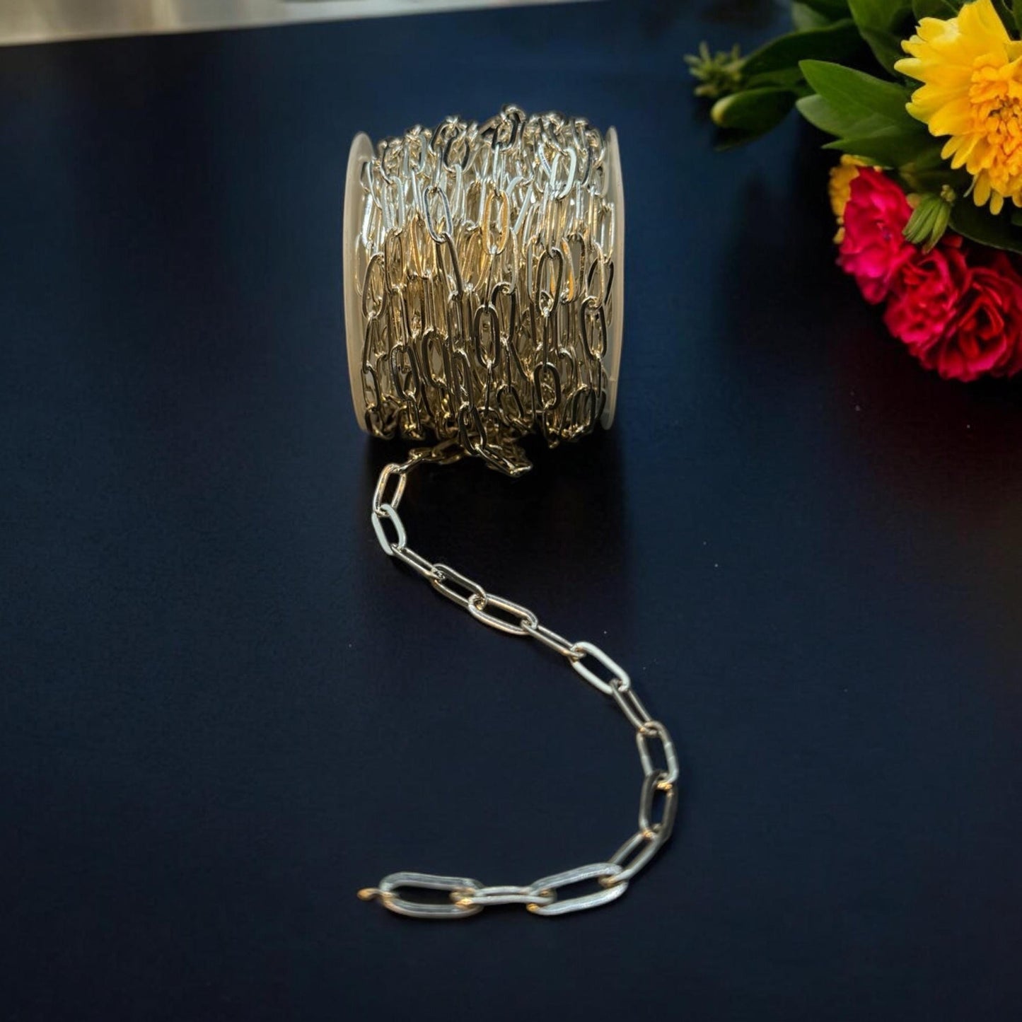 18k Gold Filled Paperclip Chain Bulk Gold, Rose Gold, Silver Paperclip Chain Bulk Gold Paperclip Gold Chain Highest Quality USA Crafted