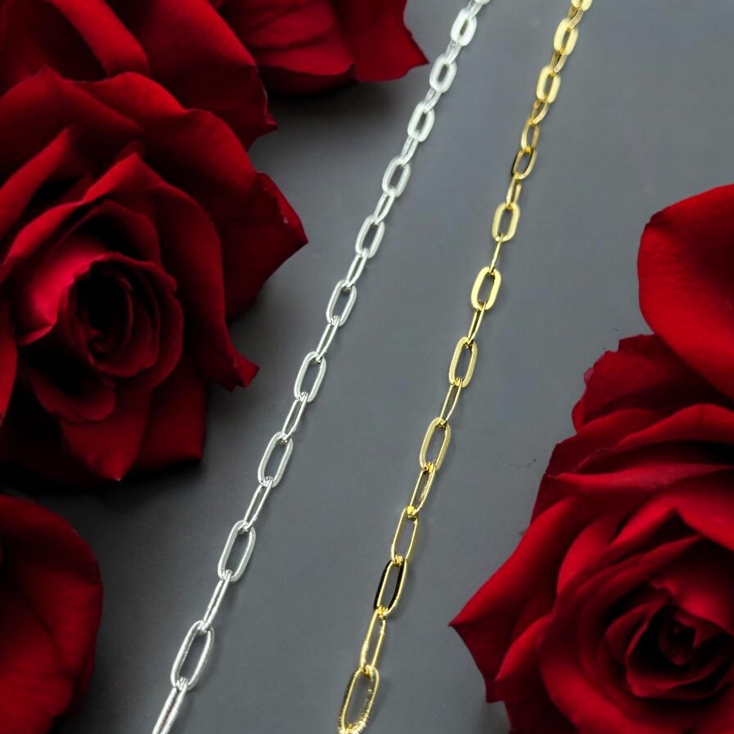 18k Gold Filled Paperclip Chain Bulk Gold, Rose Gold, Silver Paperclip Chain Bulk Gold Paperclip Gold Chain Highest Quality USA Crafted