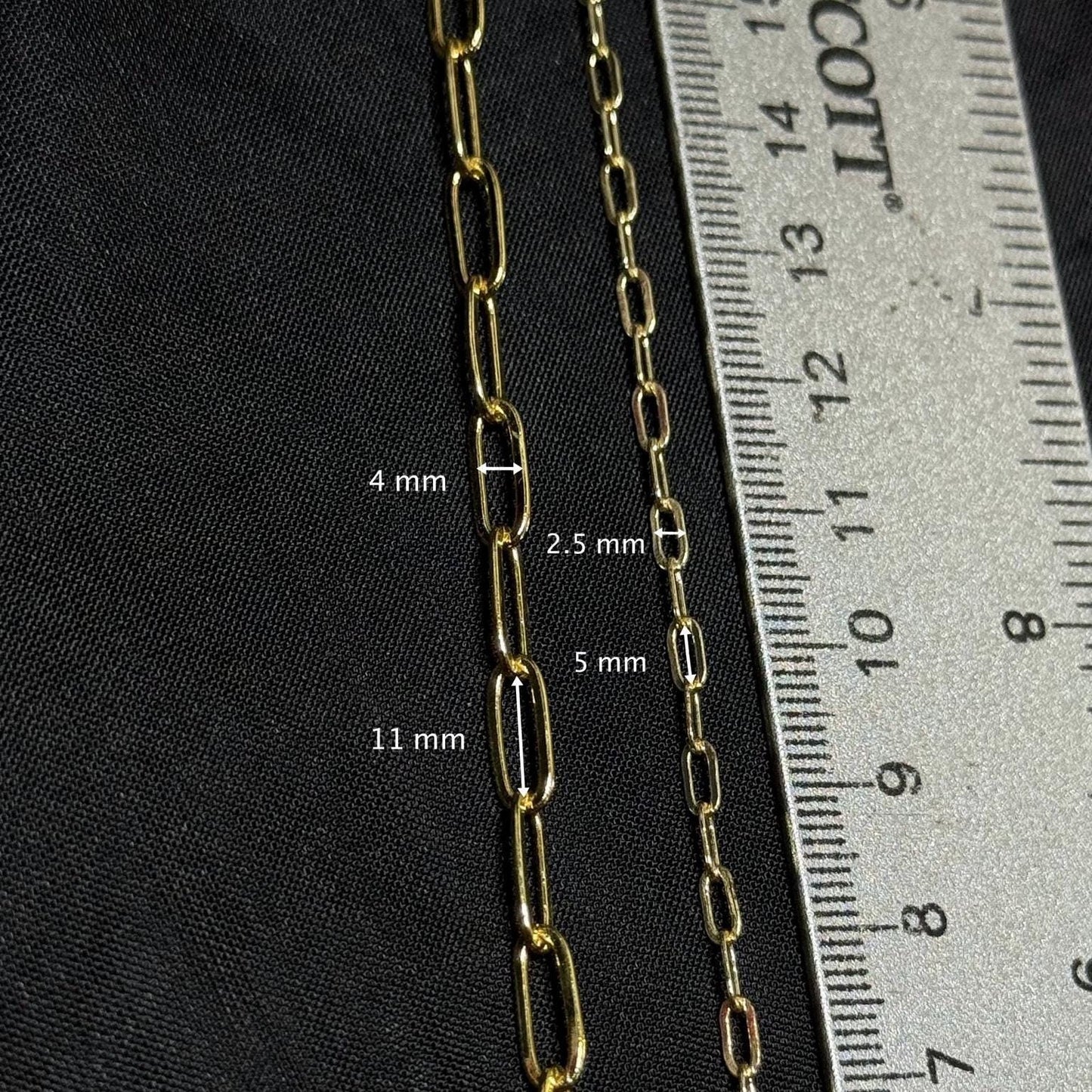 18K Gold Filled Paperclip Chain | 2.5x5mm & 4x11mm Sizes | Gold Rose Gold Silver | High Quality Chain for Permanent Jewelry | USA Made