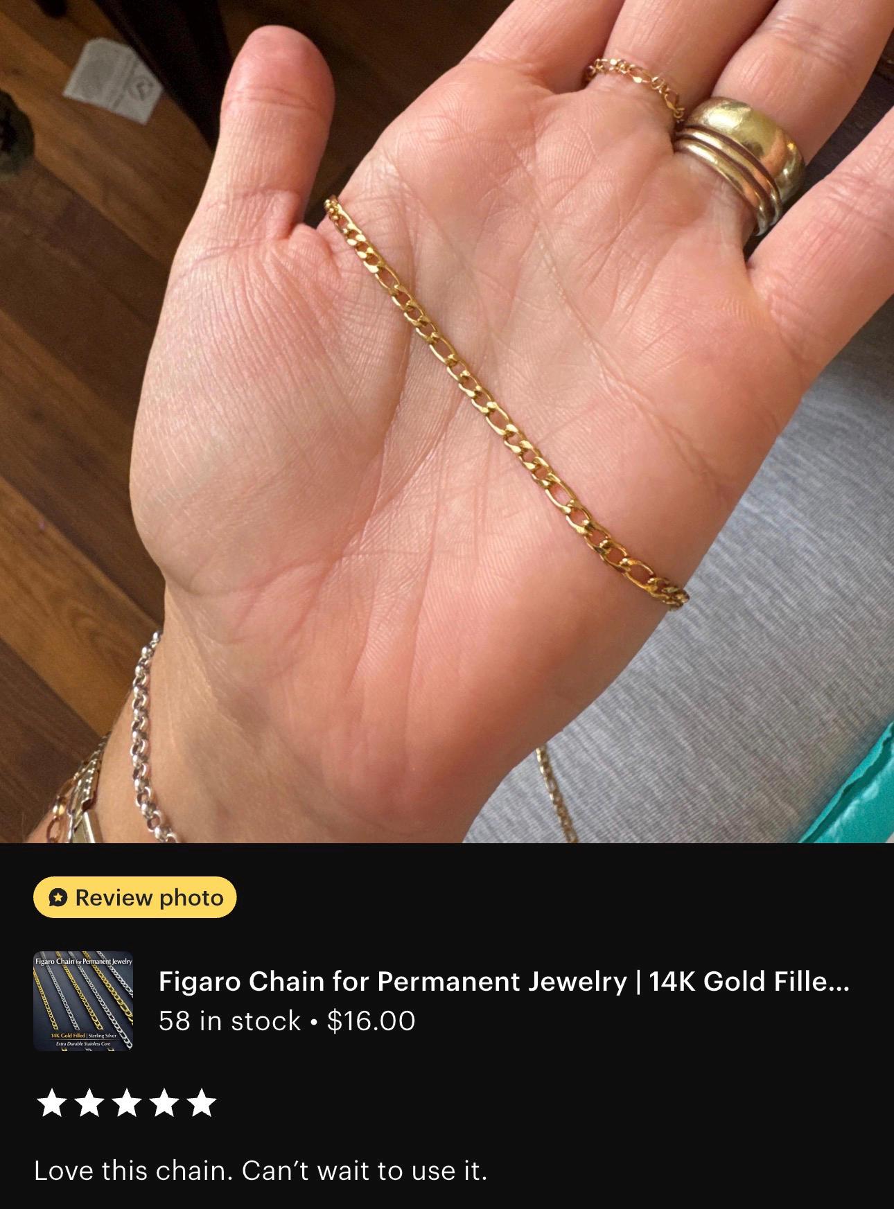 Figaro Link Chain 2mm-4mm-6mm 14K Gold Filled Sterling Silver Over Stainless Core Extra Durable