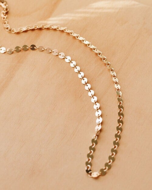 4mm Gold Sequin Disc Chain – USA Crafted Bulk Jewelry Supplies