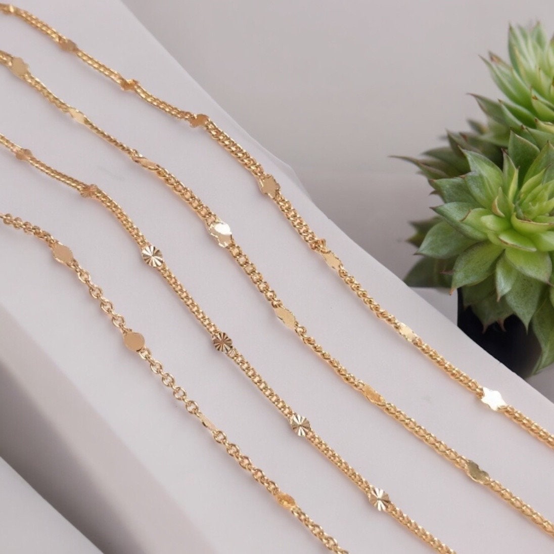 Sunburst & Heart Link Chain | 14K Gold Filled - Sterling Silver | 1.7mm / 2mm Sizes | Permanent Jewelry Bulk Chain | USA Made Non-Tarnish,