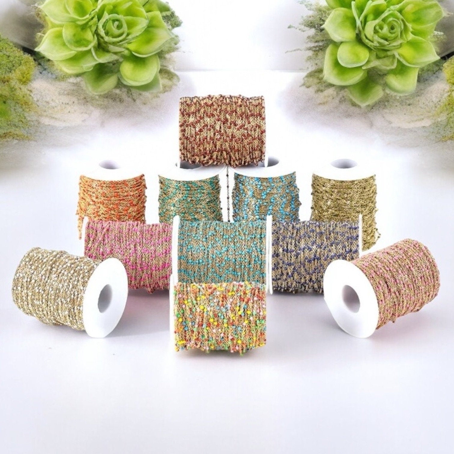 18K Gold Filled Enamel Drip Chain 2mm | Multicolor Gold Chain | Highest Quality Bulk Chain for Permanent Jewelry | USA Crafted