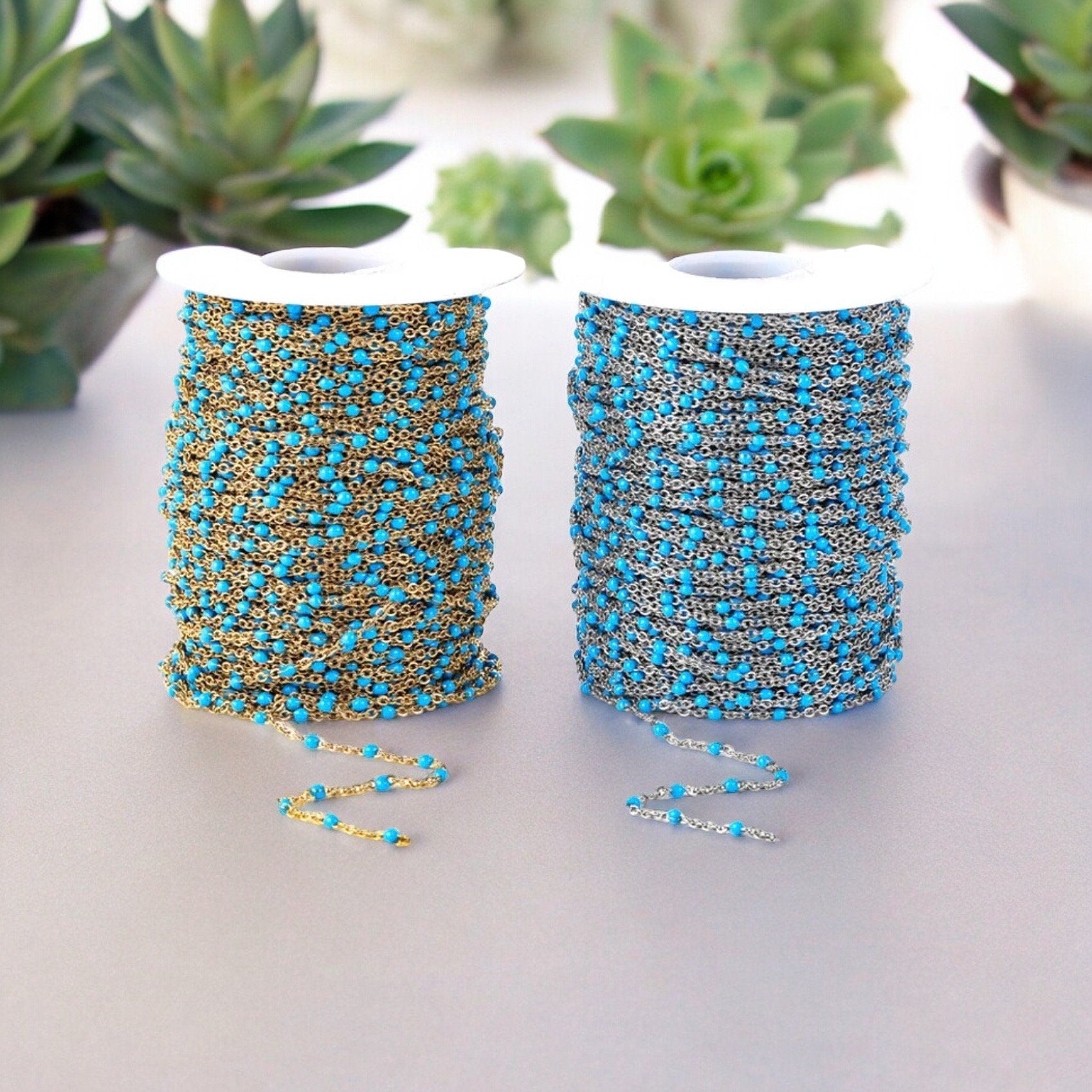 18K Gold Filled Enamel Drip Chain 2mm | Multicolor Gold Chain | Highest Quality Bulk Chain for Permanent Jewelry | USA Crafted