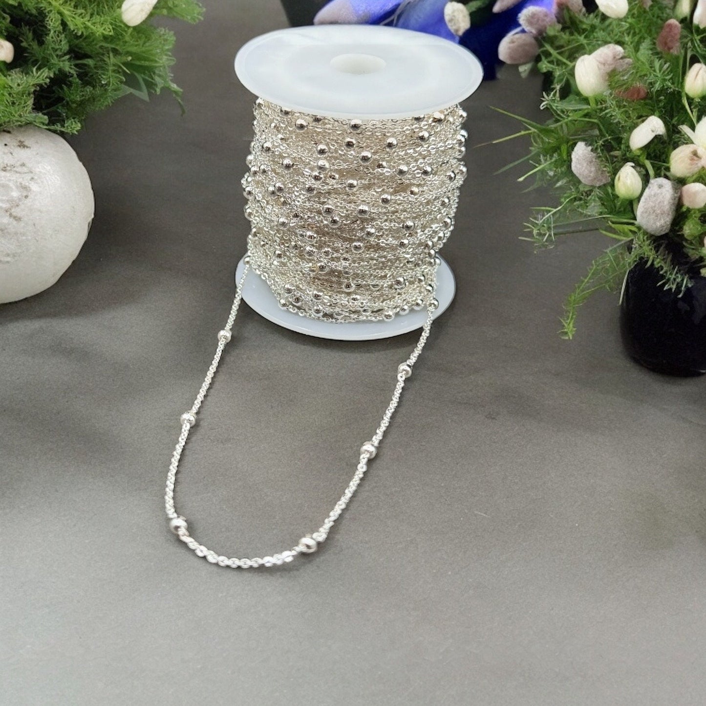 14K Gold - Rose Gold & Silver Bead Chain – 2mm Round Link | Bulk Chain | Highest Quality | Permanent Jewelry Supply | USA Made