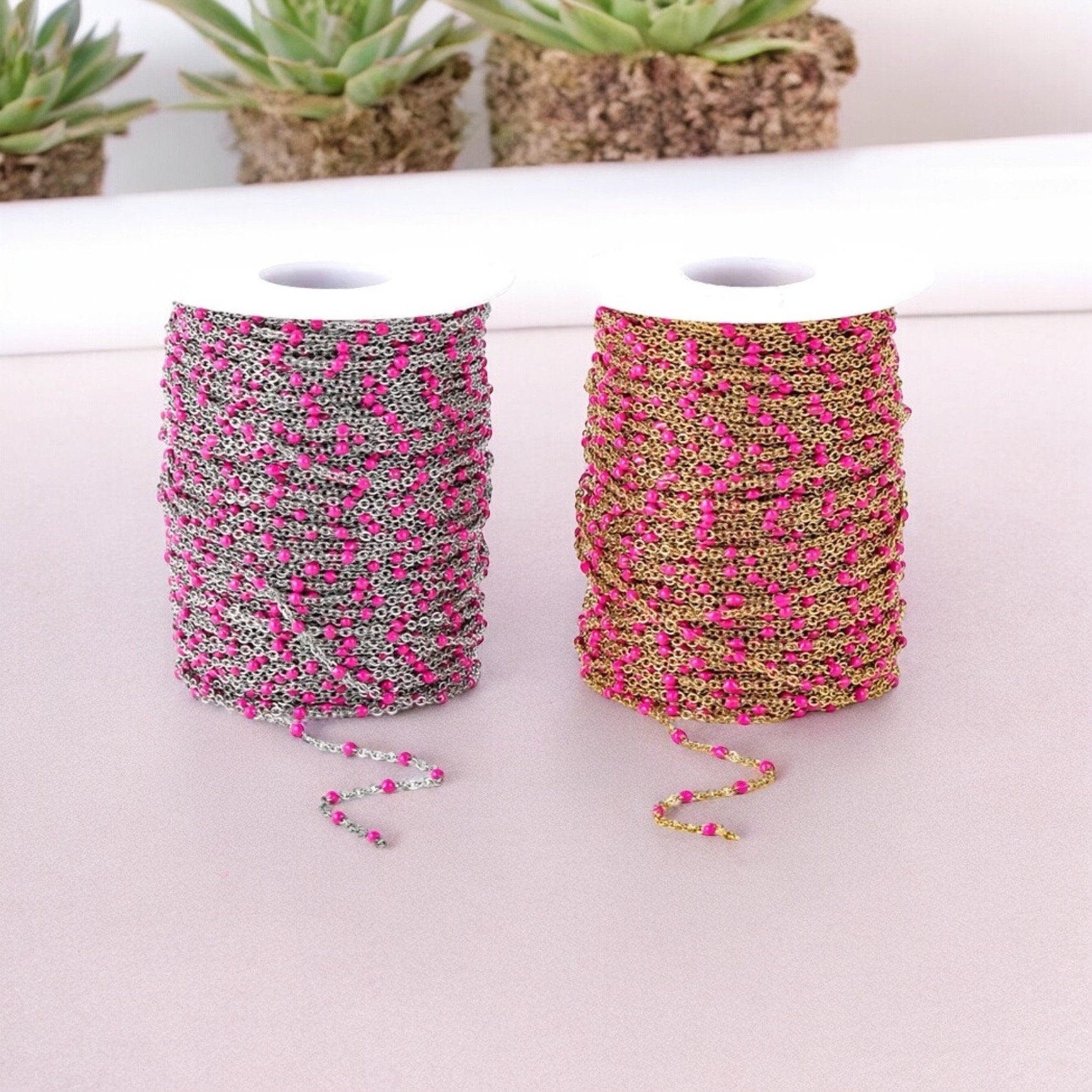 18K Gold Filled Enamel Drip Chain 2mm | Multicolor Gold Chain | Highest Quality Bulk Chain for Permanent Jewelry | USA Crafted