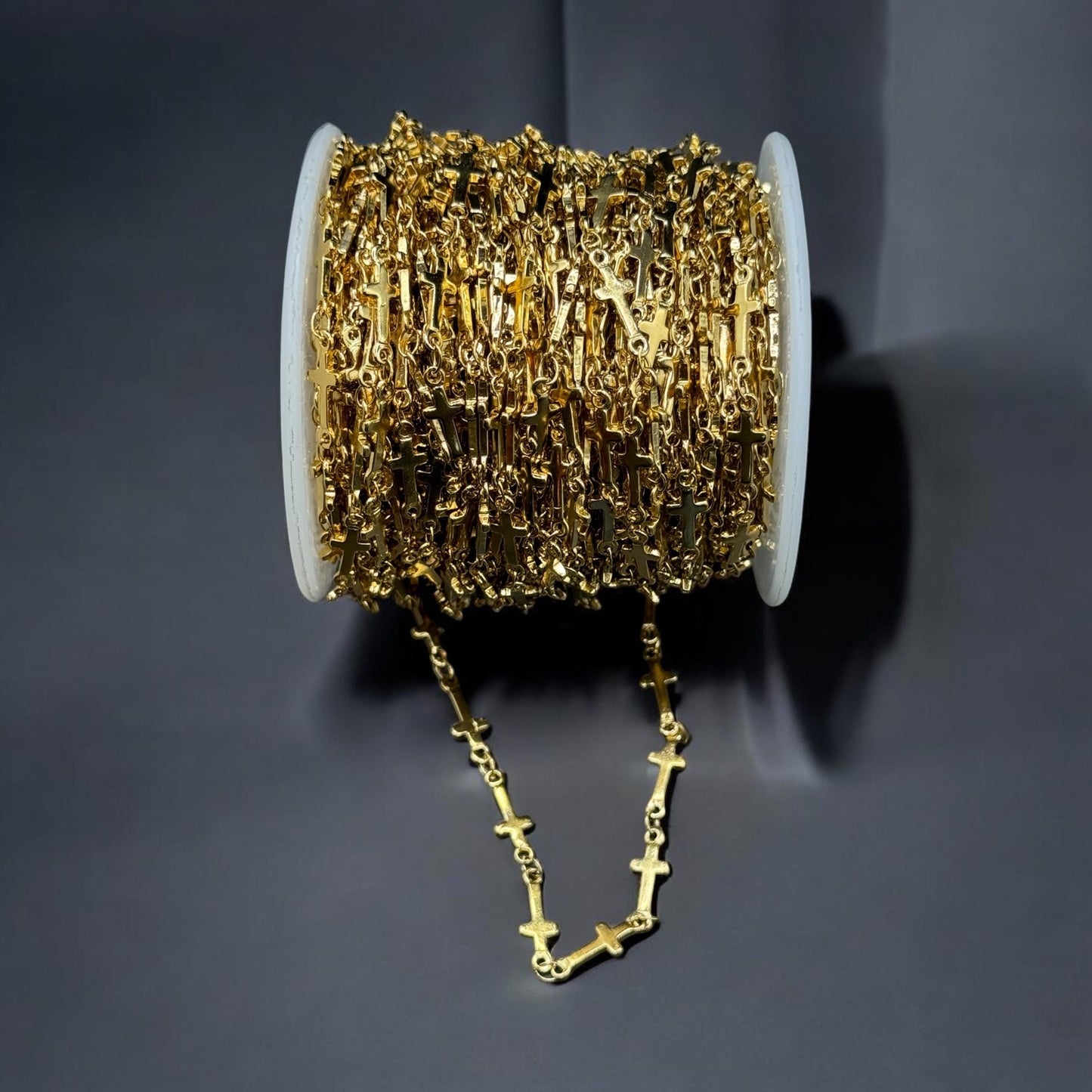 2.5mm x 6mm Cross Chain | 14K Gold Filled & Sterling Silver Over Stainless Steel Core Highest Quality Chain for Permanent Jewelry USA