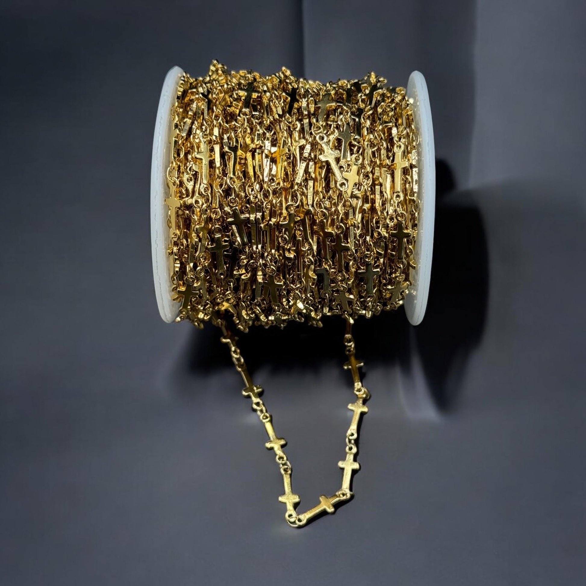 2.5mm x 6mm Cross Chain | 14K Gold Filled & Sterling Silver Over Stainless Steel Core Highest Quality Chain for Permanent Jewelry USA