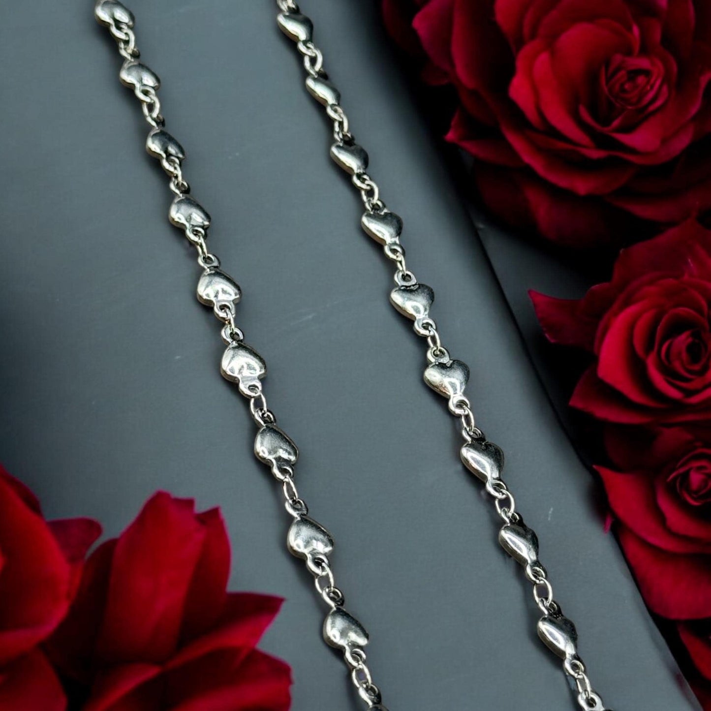 4mm Solid Heart Chain | 14K Gold Filled and Sterling Silver | Highest Quality Stainless Core Chain for Permanent Jewelry | USA Crafted