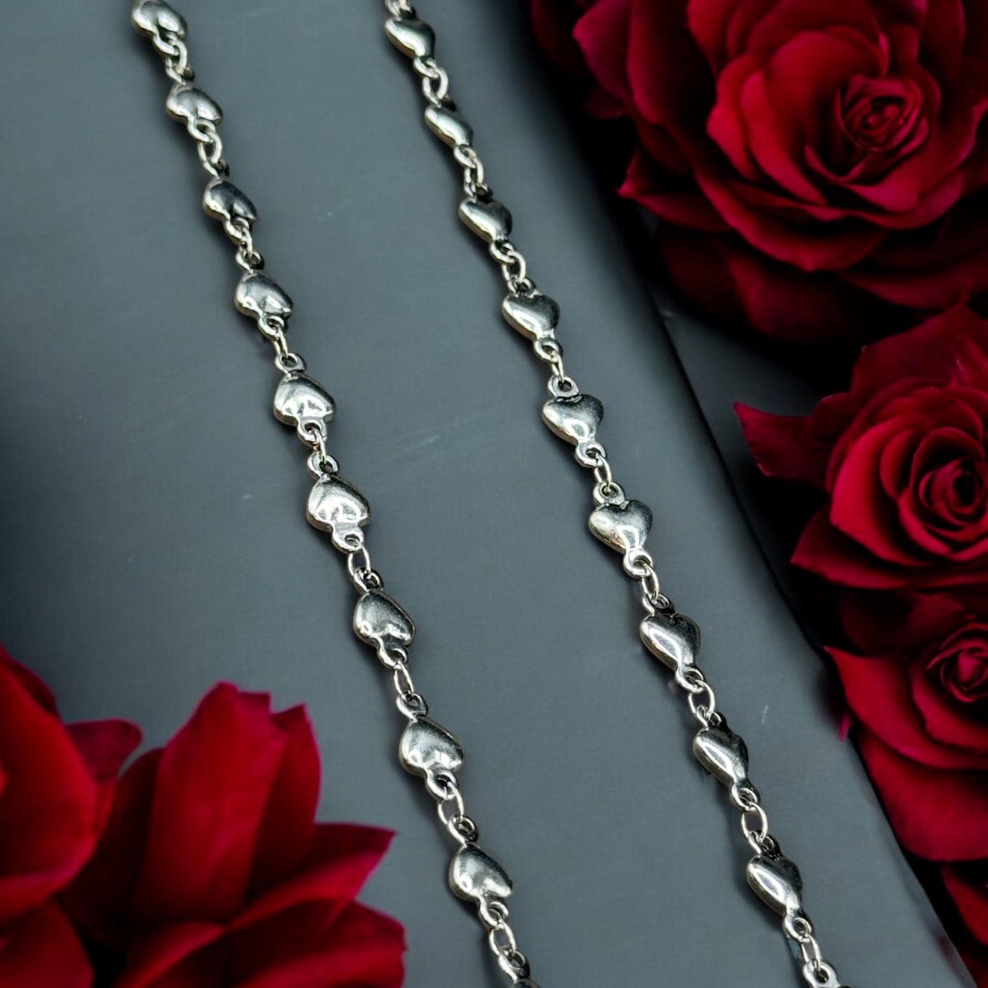 4mm Solid Heart Chain | 14K Gold Filled and Sterling Silver | Highest Quality Stainless Core Chain for Permanent Jewelry | USA Crafted