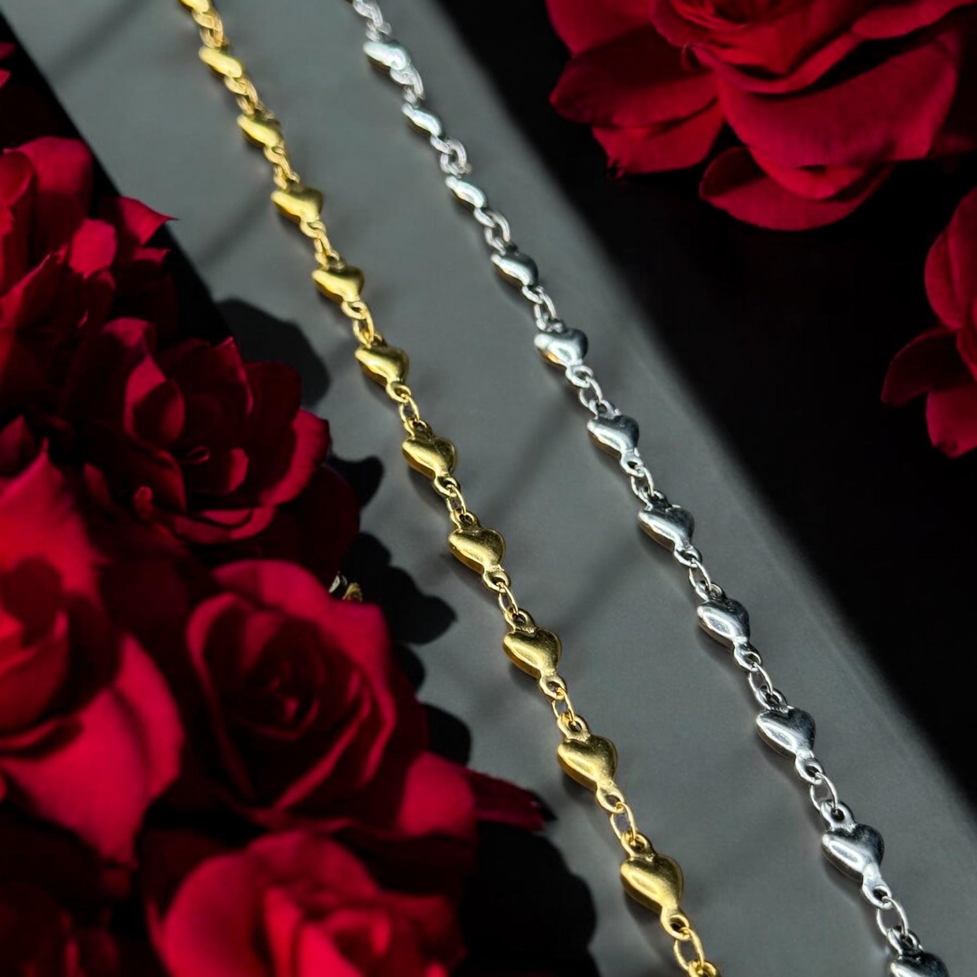 4mm Solid Heart Chain | 14K Gold Filled and Sterling Silver | Highest Quality Stainless Core Chain for Permanent Jewelry | USA Crafted