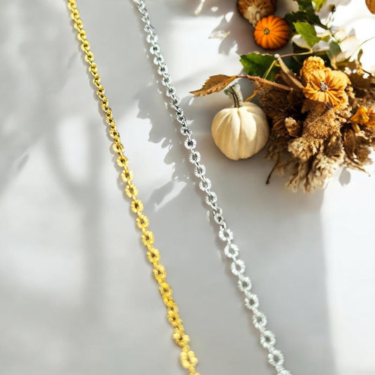 2.5mm Sunburst Chain • 14K Gold Filled & Silver • Non Tarnish • Stainless Core • USA Made • Permanent Jewelry Chain • Bulk by the Foot