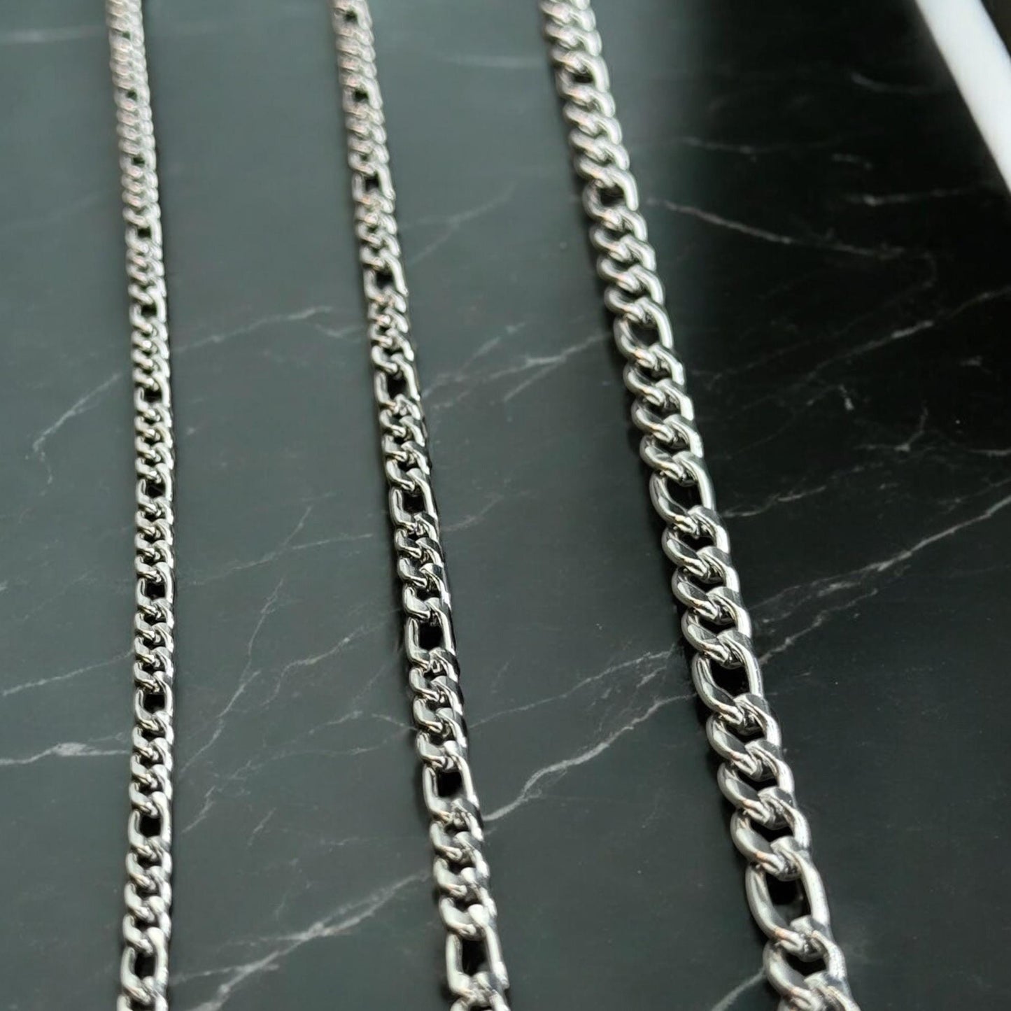 Figaro Link Chain 2mm, 4mm, and 6mm Sizes | 14K Gold Filled & Sterling Silver Over Stainless Core Highest Quality | Extra Durable Chain