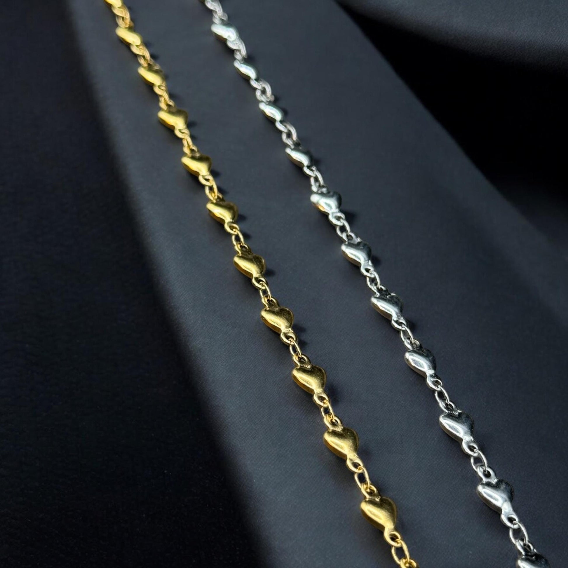 4mm Solid Heart Chain | 14K Gold Filled and Sterling Silver | Highest Quality Stainless Core Chain for Permanent Jewelry | USA Crafted