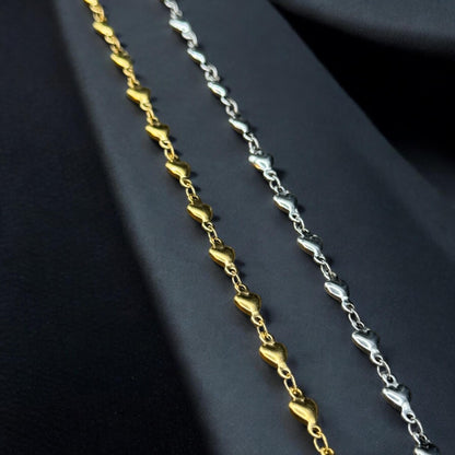 4mm Solid Heart Chain | 14K Gold Filled and Sterling Silver | Highest Quality Stainless Core Chain for Permanent Jewelry | USA Crafted