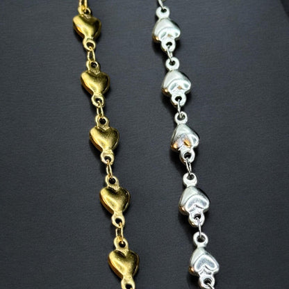 4mm Solid Heart Chain | 14K Gold Filled and Sterling Silver | Highest Quality Stainless Core Chain for Permanent Jewelry | USA Crafted