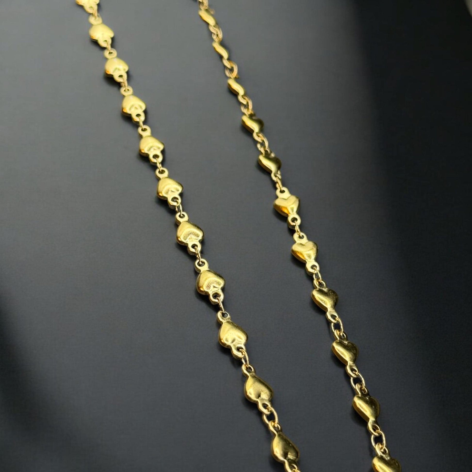 4mm Solid Heart Chain | 14K Gold Filled and Sterling Silver | Highest Quality Stainless Core Chain for Permanent Jewelry | USA Crafted