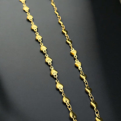 4mm Solid Heart Chain | 14K Gold Filled and Sterling Silver | Highest Quality Stainless Core Chain for Permanent Jewelry | USA Crafted