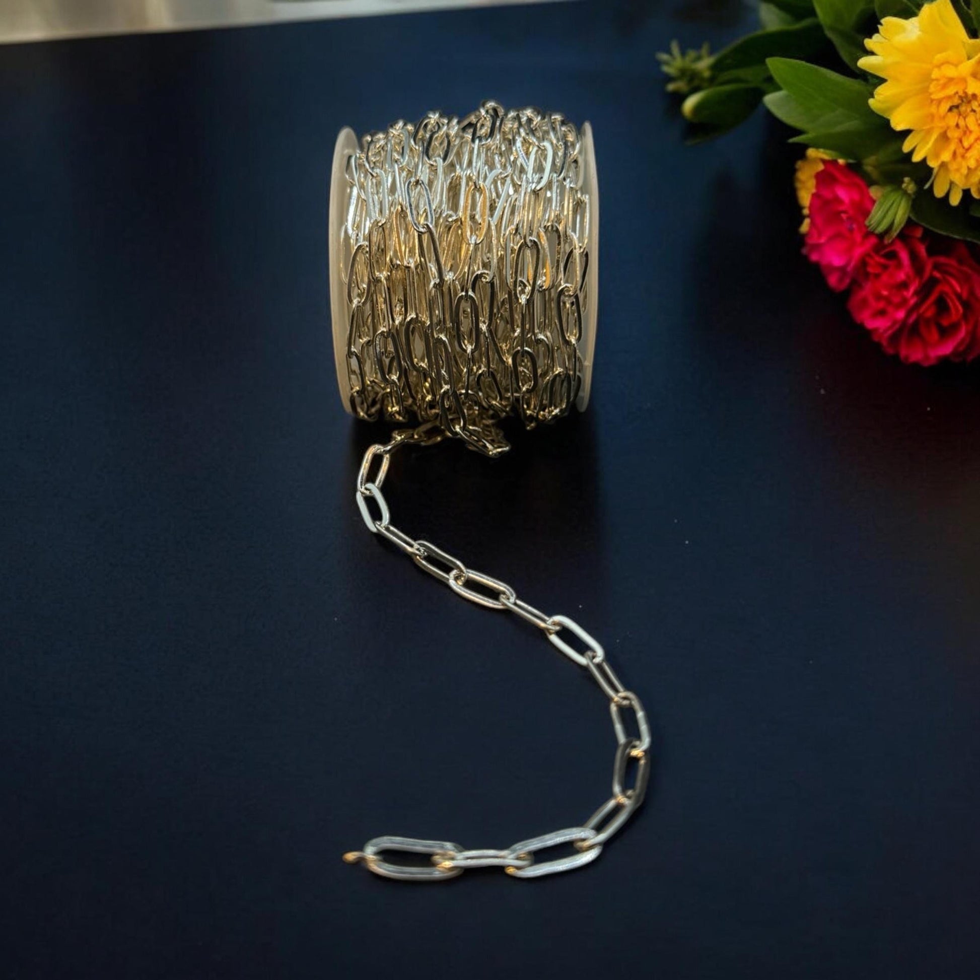 18k Gold Filled Paperclip Chain Bulk Gold, Rose Gold, Silver Paperclip Chain Bulk Gold Paperclip Gold Chain Highest Quality USA Crafted