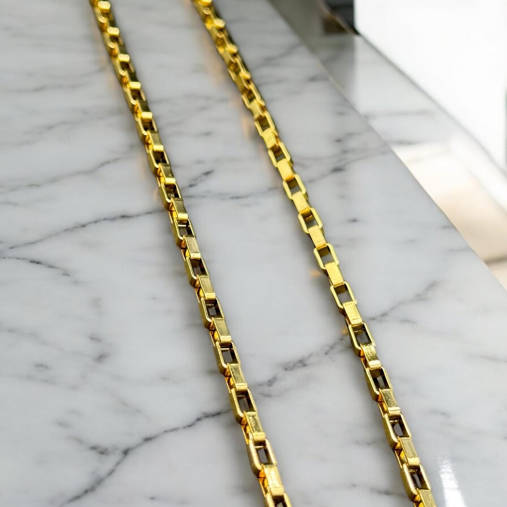 4mm and 6mm Box Chain | 14K Gold Filled & Sterling Silver Over Stainless Core Highest Quality | Extra Durable Chain