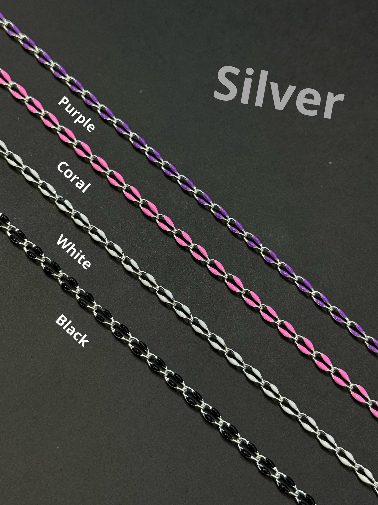 18K Gold Filled & Sterling Silver Enamel Chain – The Most Color Options | USA Made Permanent Jewelry