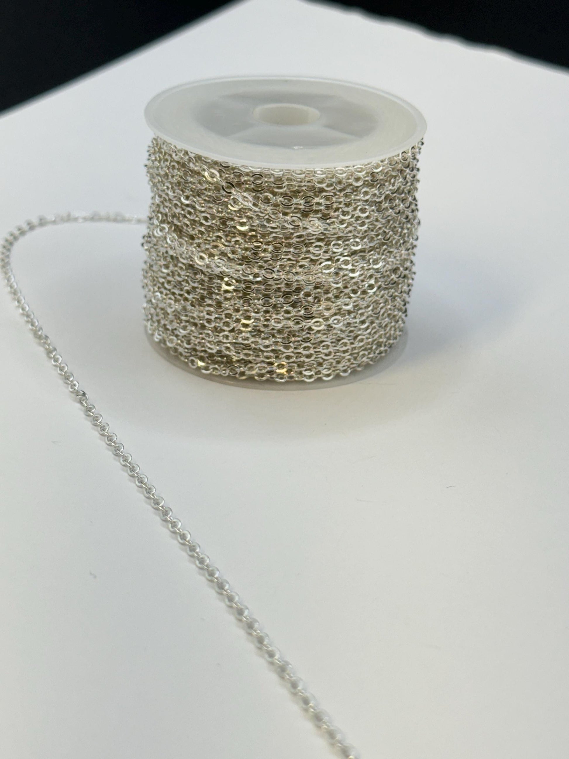 18K Gold Filled 2mm O Chain Gold Rose-Gold Silver USA Made Permanent Jewelry Supply