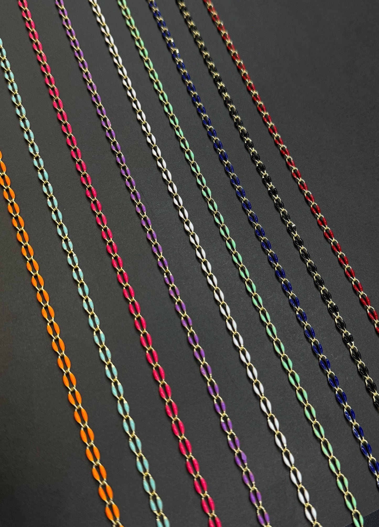 Enamel Permanent Jewelry Chain | 18K Gold Filled Colorful PJ Chain | Largest Color Selection
