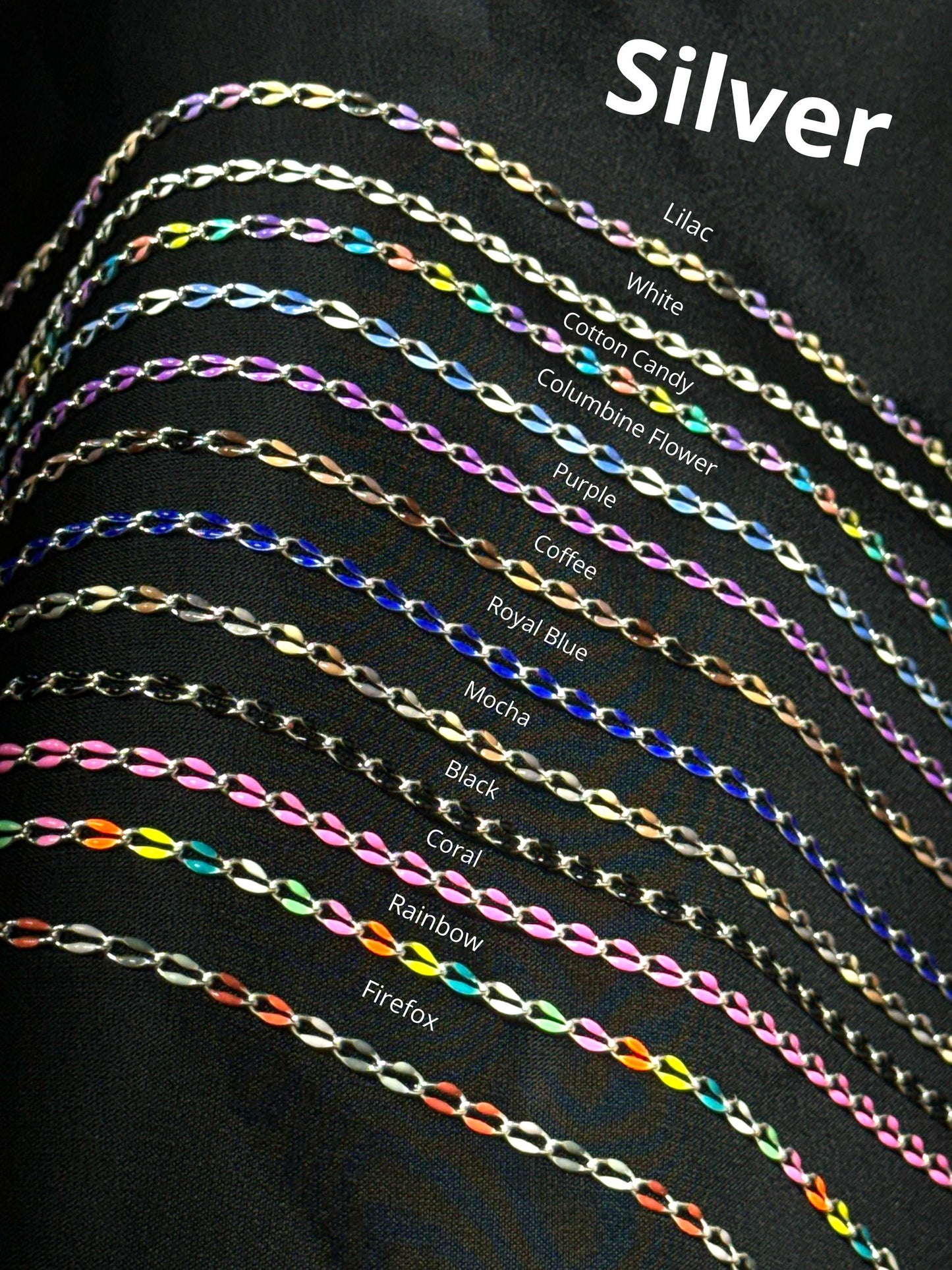 18K Gold Filled & Sterling Silver Enamel Chain – The Most Color Options | USA Made Permanent Jewelry