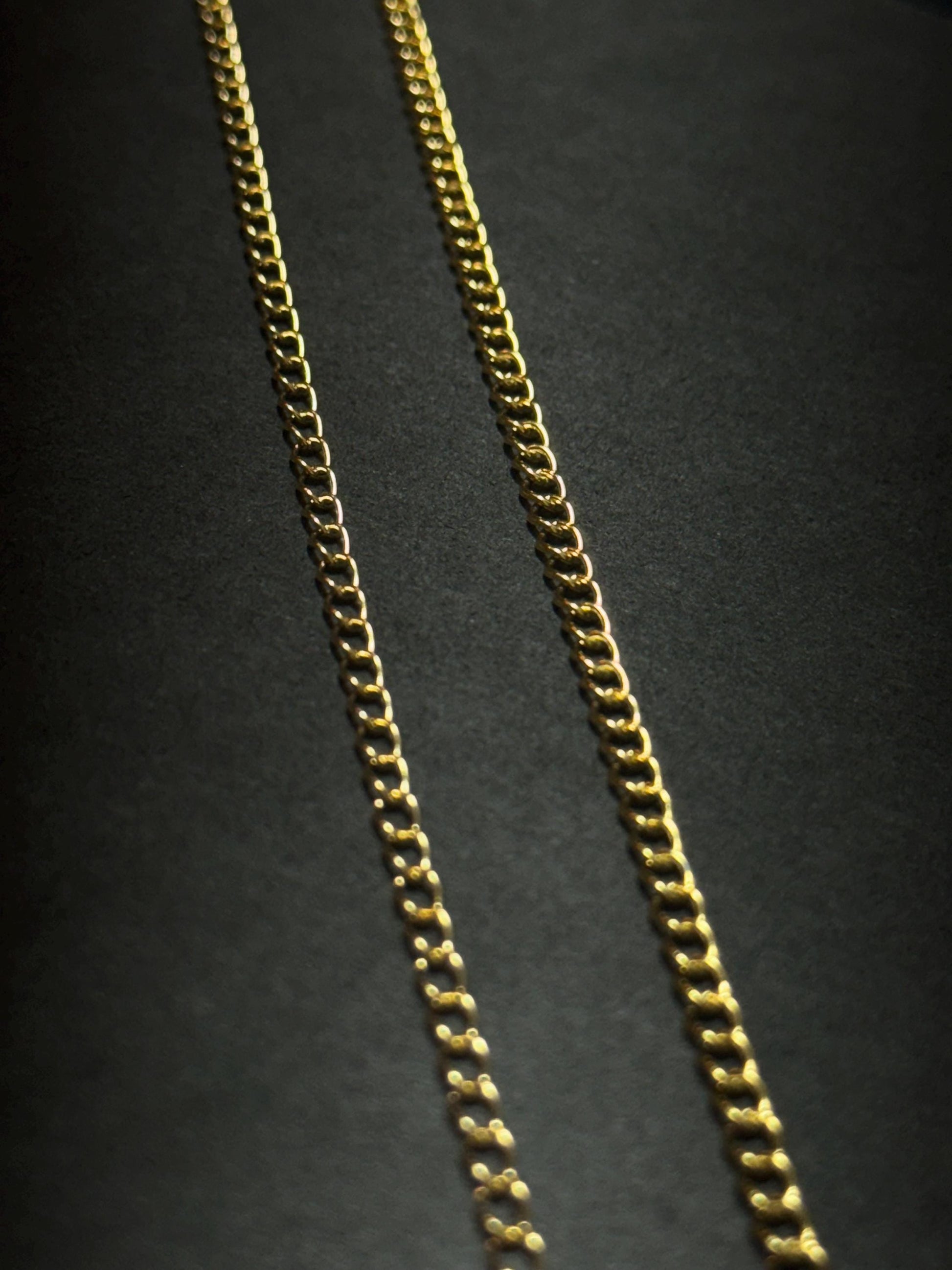 2mm / 3mm Curb Chain | 14K Gold Filled & Sterling Silver Over Stainless Steel Core Raw Gold Finish High Quality Permanent Jewelry | USA Made