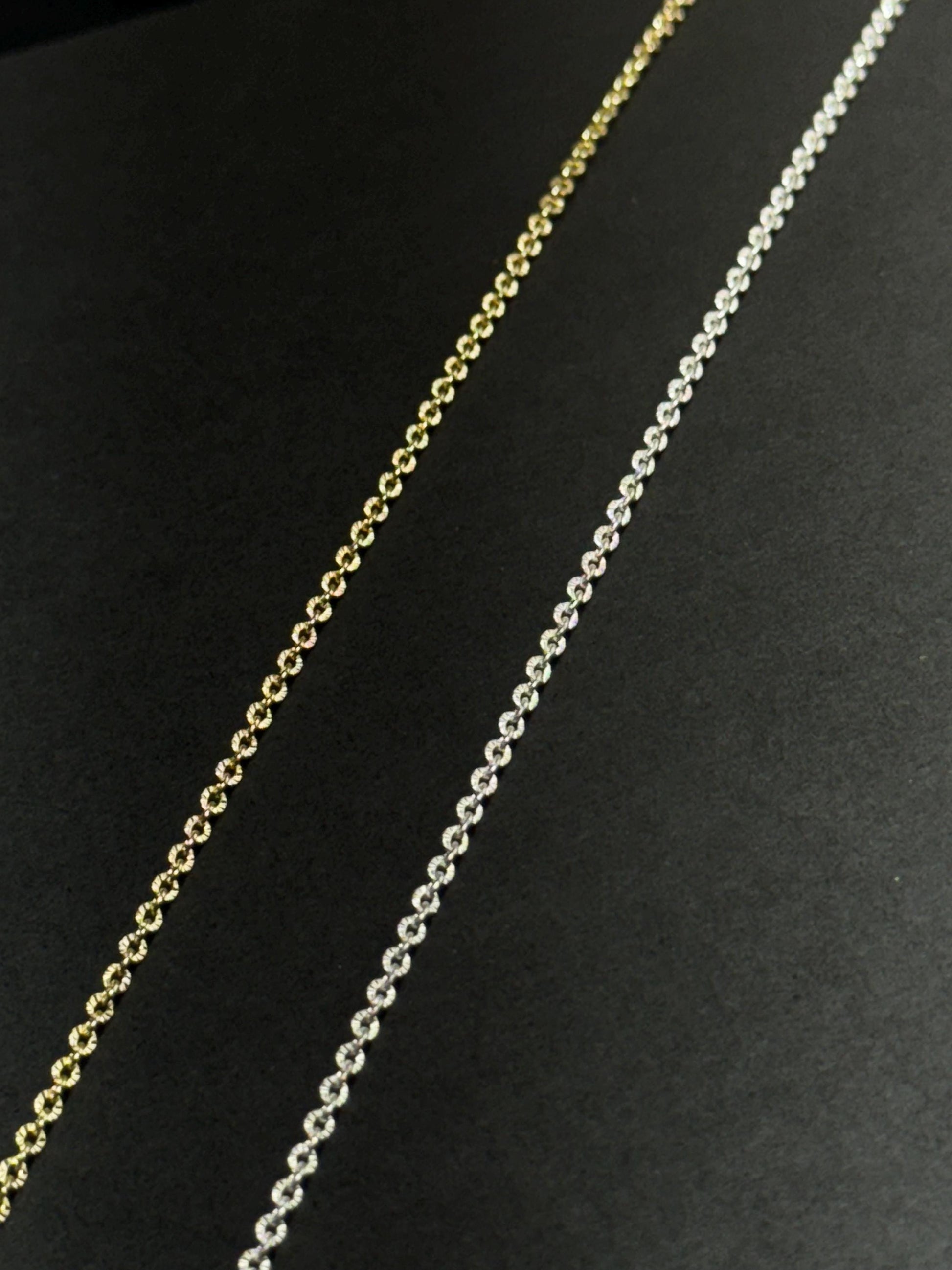 1.5mm Sunburst Chain | 14K Gold Filled and Sterling Silver | Non Tarnish Bulk Chain for Permanent Jewelry | USA Made by the Foot