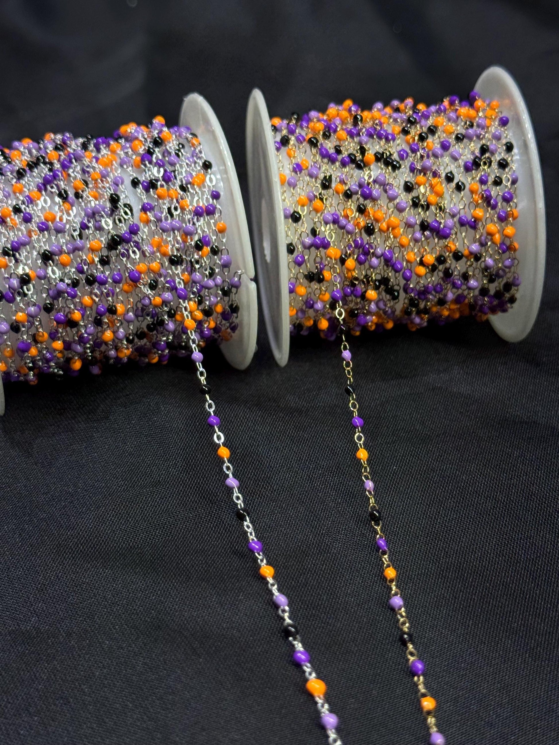 14K Gold Filled and Sterling Silver 1.5mm Dainty Enamel Drip Chain | Multicolor Gold Chain | Highest Quality Permanent Jewelry | USA Crafted