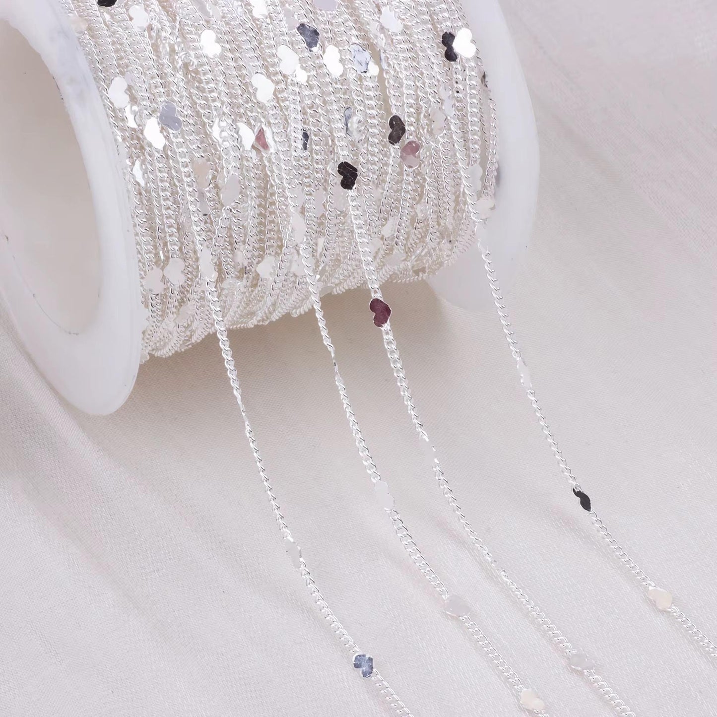 Sunburst & Heart Link Chain | 14K Gold Filled - Sterling Silver | 1.7mm / 2mm Sizes | Permanent Jewelry Bulk Chain | USA Made Non-Tarnish,