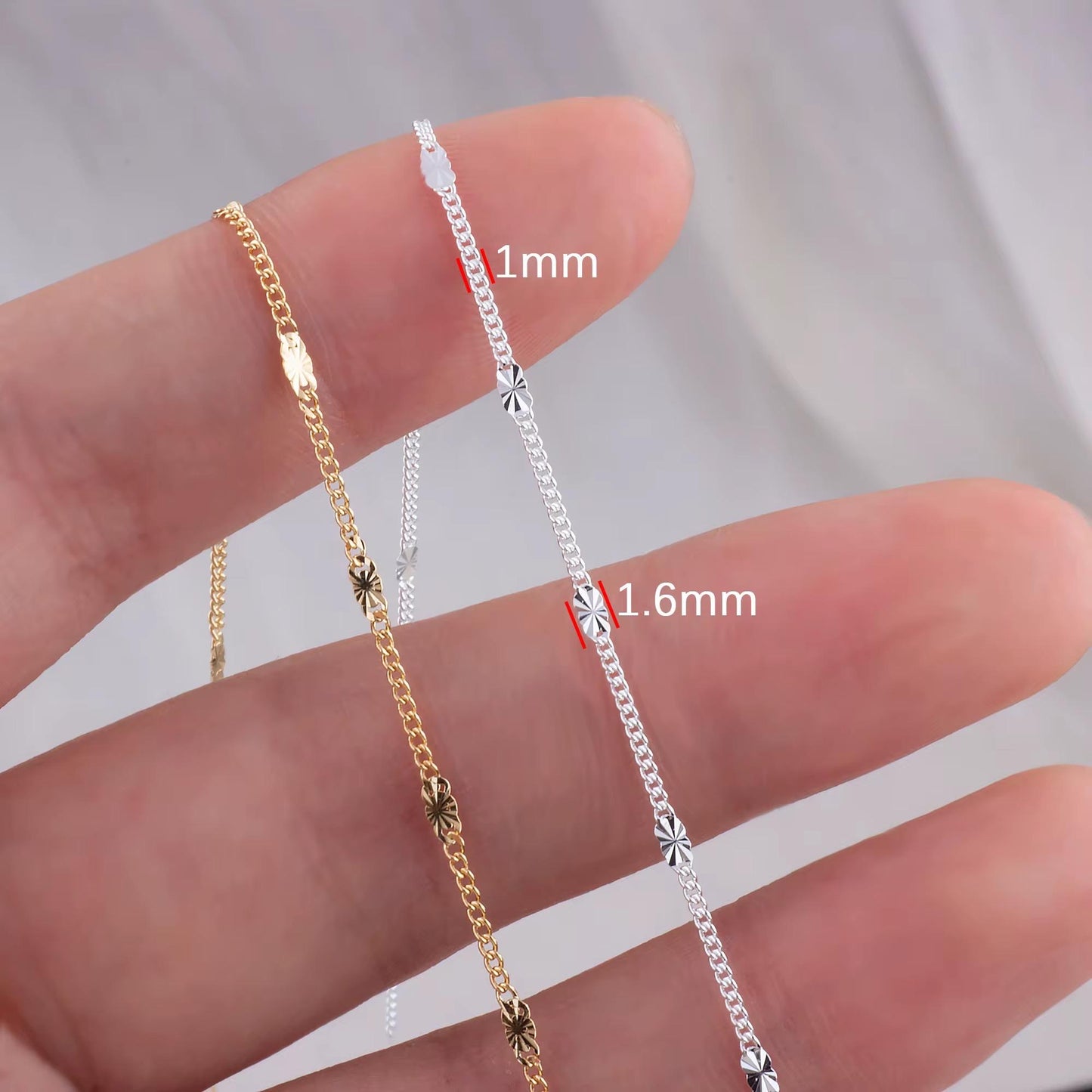 Sunburst & Heart Link Chain | 14K Gold Filled - Sterling Silver | 1.7mm / 2mm Sizes | Permanent Jewelry Bulk Chain | USA Made Non-Tarnish,