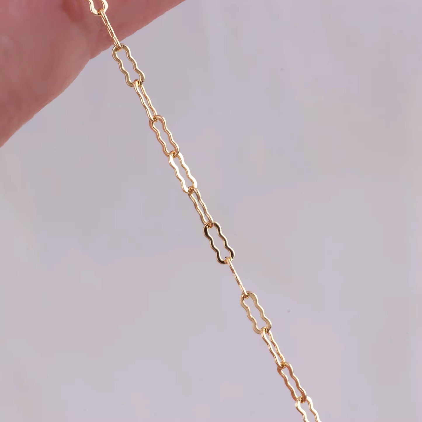1.5mm Dainty Krinkle Clip Chain | 14K Gold Filled and Sterling Silver | Highest Quality Bulk Chain for Permanent Jewelry | USA Crafted