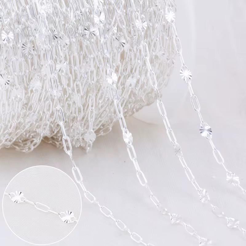 4mm Sunburst Dainty Paperclip Chain | 14K Gold Filled & Sterling Silver | Highest Quality Chain for Permanent Jewelry | USA Crafted