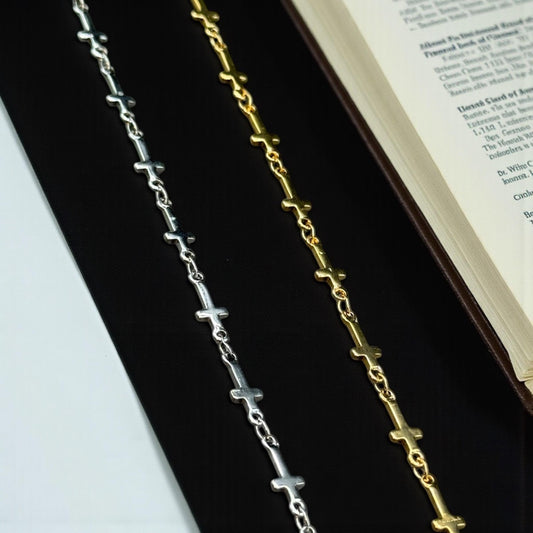 2.5mm x 6mm Cross Chain | 14K Gold Filled & Sterling Silver Over Stainless Steel Core Highest Quality Chain for Permanent Jewelry USA