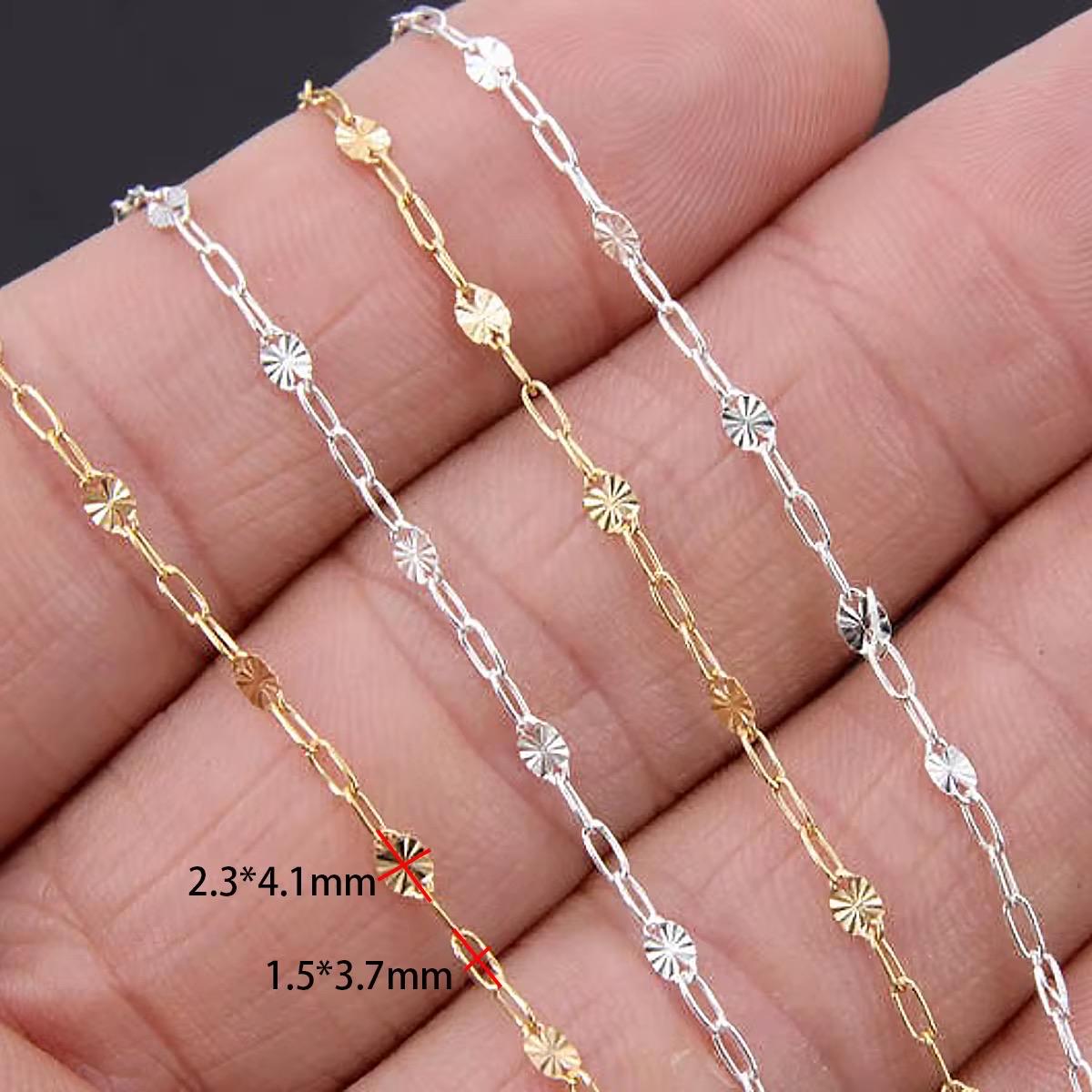 4mm Sunburst Dainty Paperclip Chain | 14K Gold Filled & Sterling Silver | Highest Quality Chain for Permanent Jewelry | USA Crafted