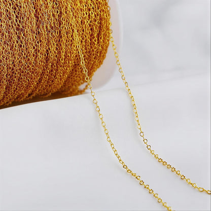 Heart Link Chain 3x4mm & 1.5mm 14K Gold Filled Rose Gold Sterling Silver USA Made