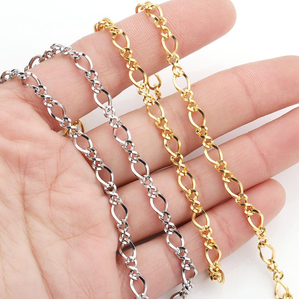 Square Profile Figure 8 Link | 14K Gold Filled | Sterling Silver | Stainless Core | 4.5x7mm