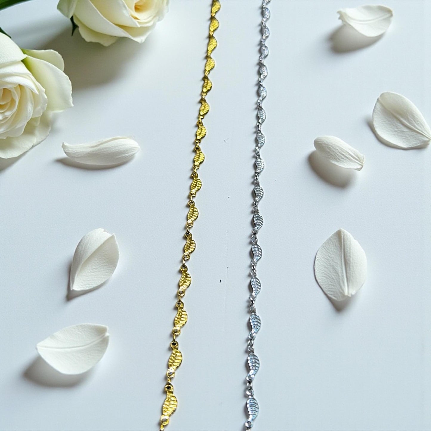 Olive Leaf Chain for Permanent Jewelry | Gold Filled | Sterling Silver | Over Stainless Core