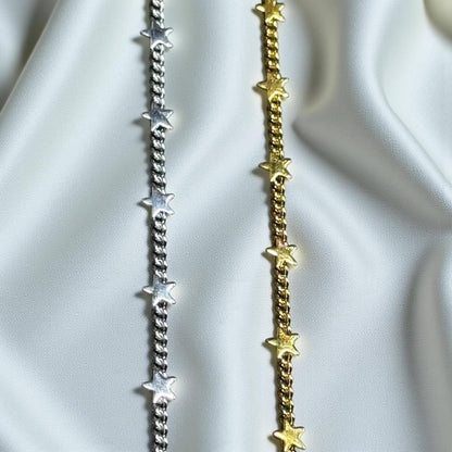 Star and Starflower Chain | 2mm | 14K Gold Filled | Sterling Silver | Over Stainless Core