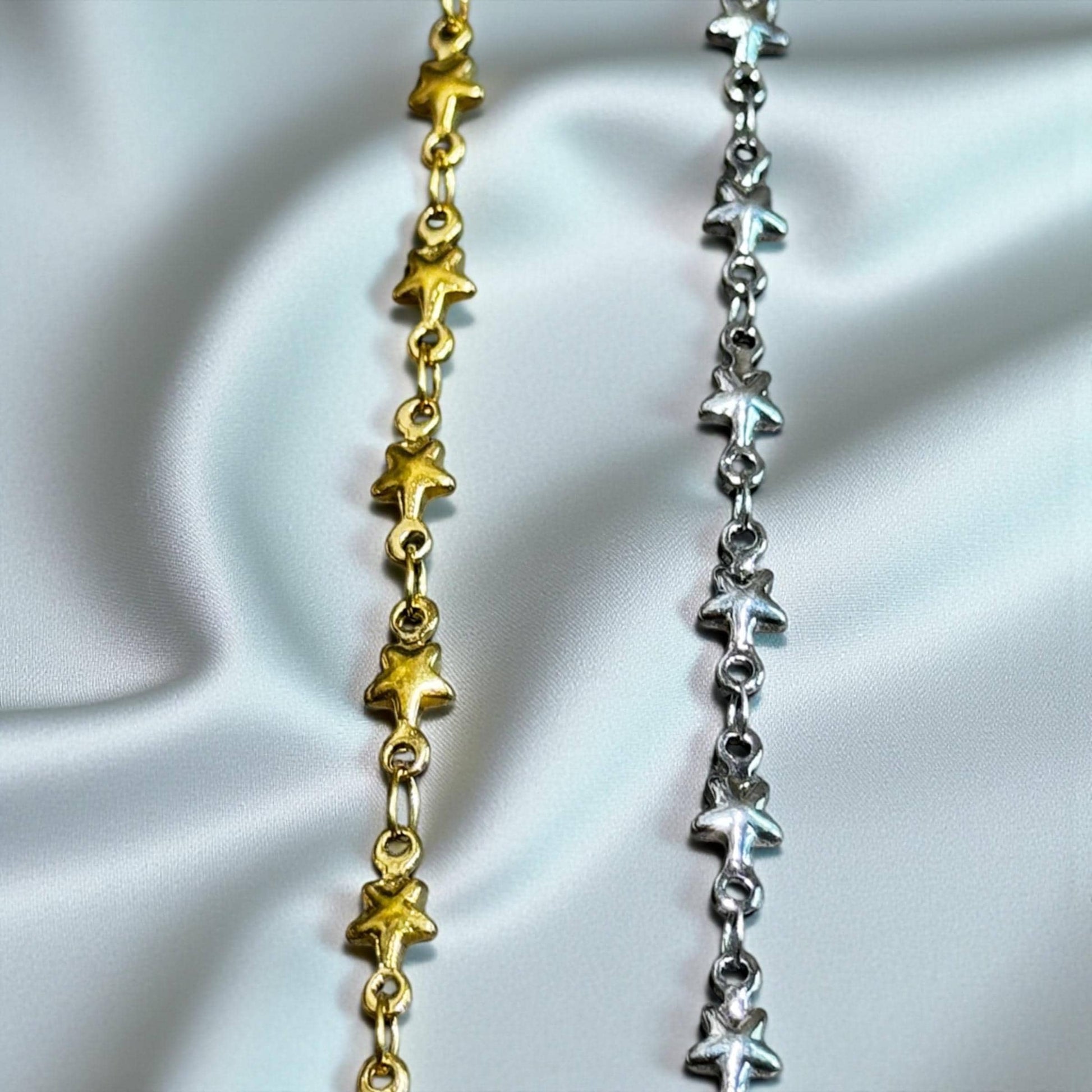 4mm Solid Star Chain | 14K Gold Filled | Sterling Silver | Over Stainless Core