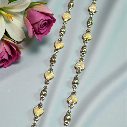 Enamel Solid Heart Chain | 4mm | 14K Gold Filled | Sterling Silver | Over Stainless Core