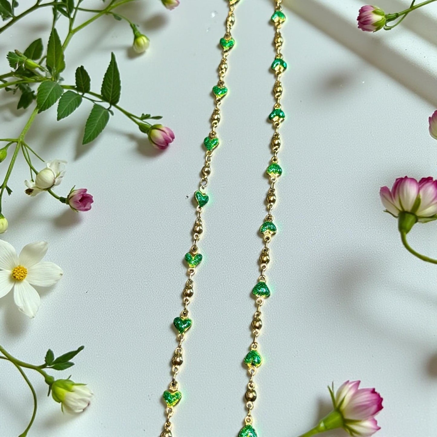 Enamel Solid Heart Chain | 4mm | 14K Gold Filled | Sterling Silver | Over Stainless Core