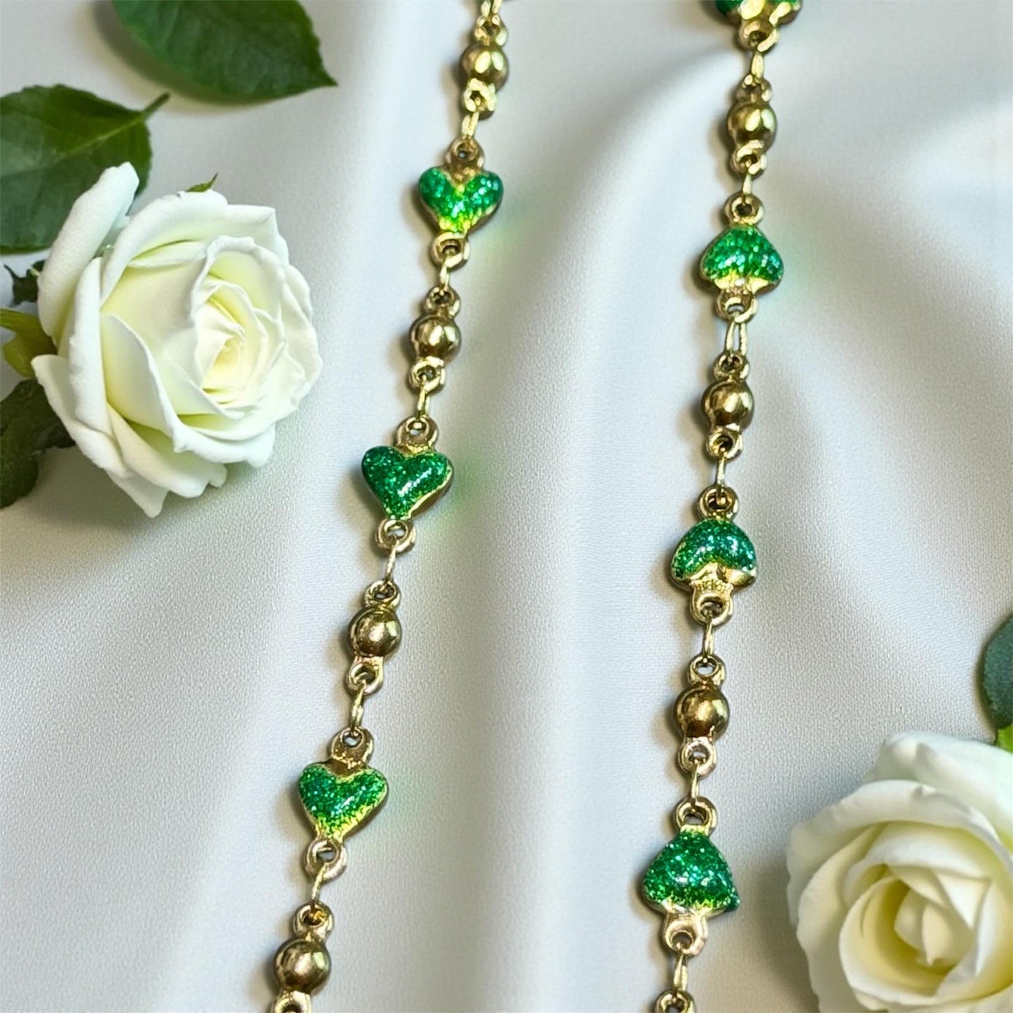 Enamel Solid Heart Chain | 4mm | 14K Gold Filled | Sterling Silver | Over Stainless Core