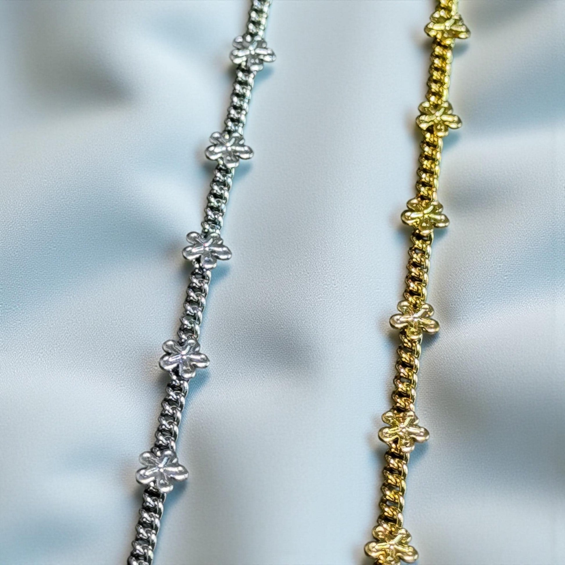 Star and Starflower Chain | 2mm | 14K Gold Filled | Sterling Silver | Over Stainless Core