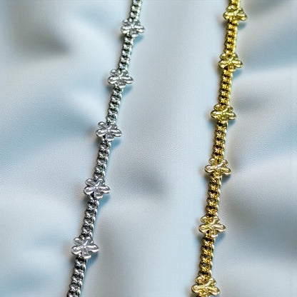 Star and Starflower Chain | 2mm | 14K Gold Filled | Sterling Silver | Over Stainless Core