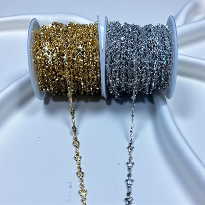 4mm Solid Star Chain | 14K Gold Filled | Sterling Silver | Over Stainless Core